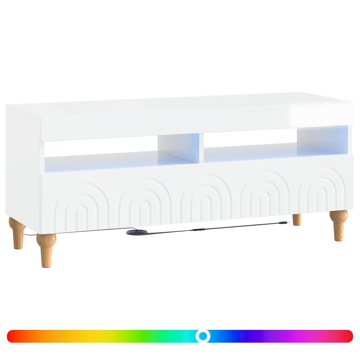 vidaXL LED TV Cabinet High Gloss White Engineered Wood