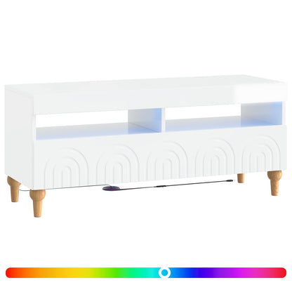 vidaXL LED TV Cabinet High Gloss White Engineered Wood