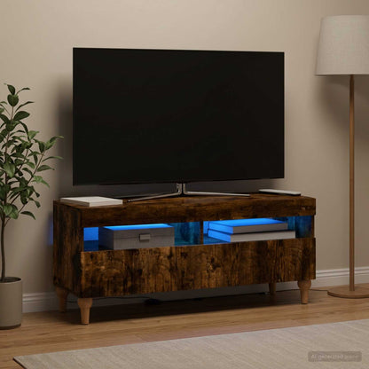 vidaXL LED TV Cabinet Smoked Oak Engineered Wood