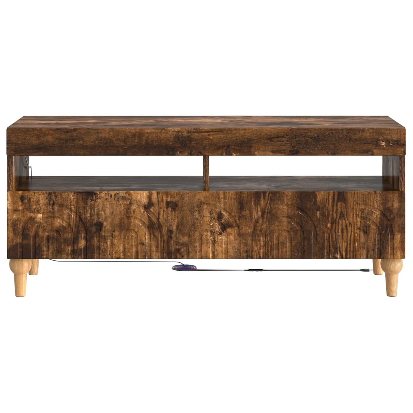 vidaXL LED TV Cabinet Smoked Oak Engineered Wood