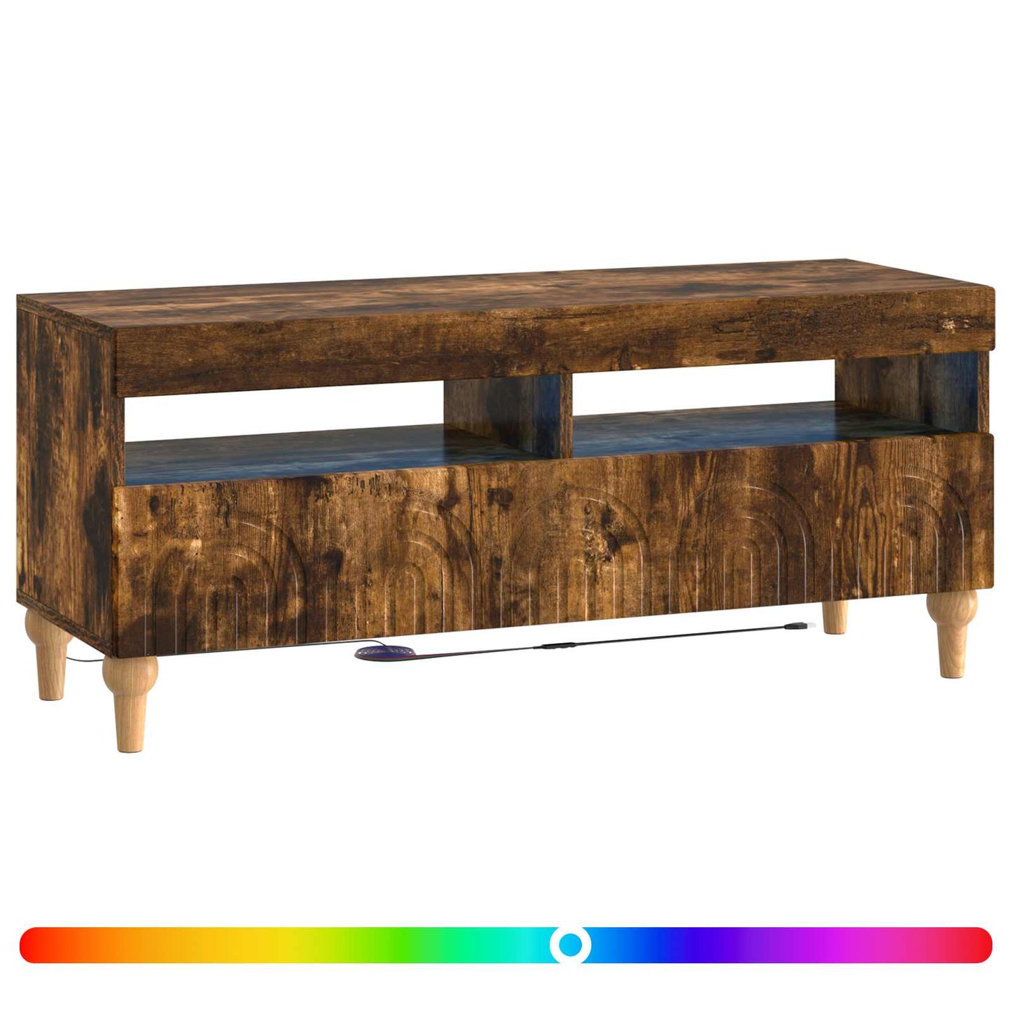 vidaXL LED TV Cabinet Smoked Oak Engineered Wood