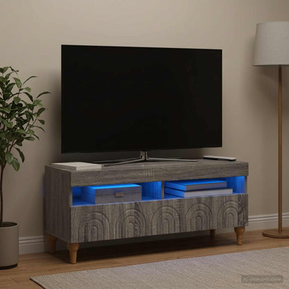 vidaXL LED TV Cabinet Grey Sonoma Engineered Wood