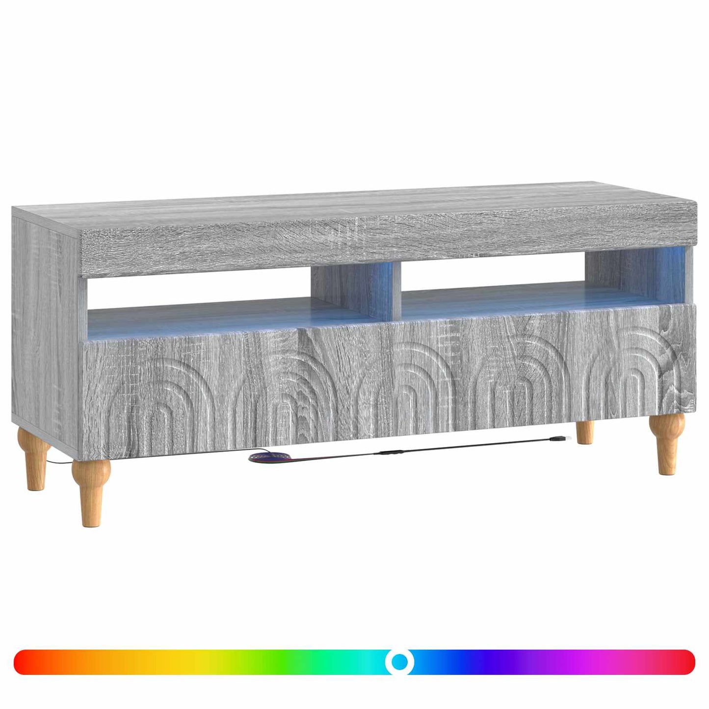 vidaXL LED TV Cabinet Grey Sonoma Engineered Wood