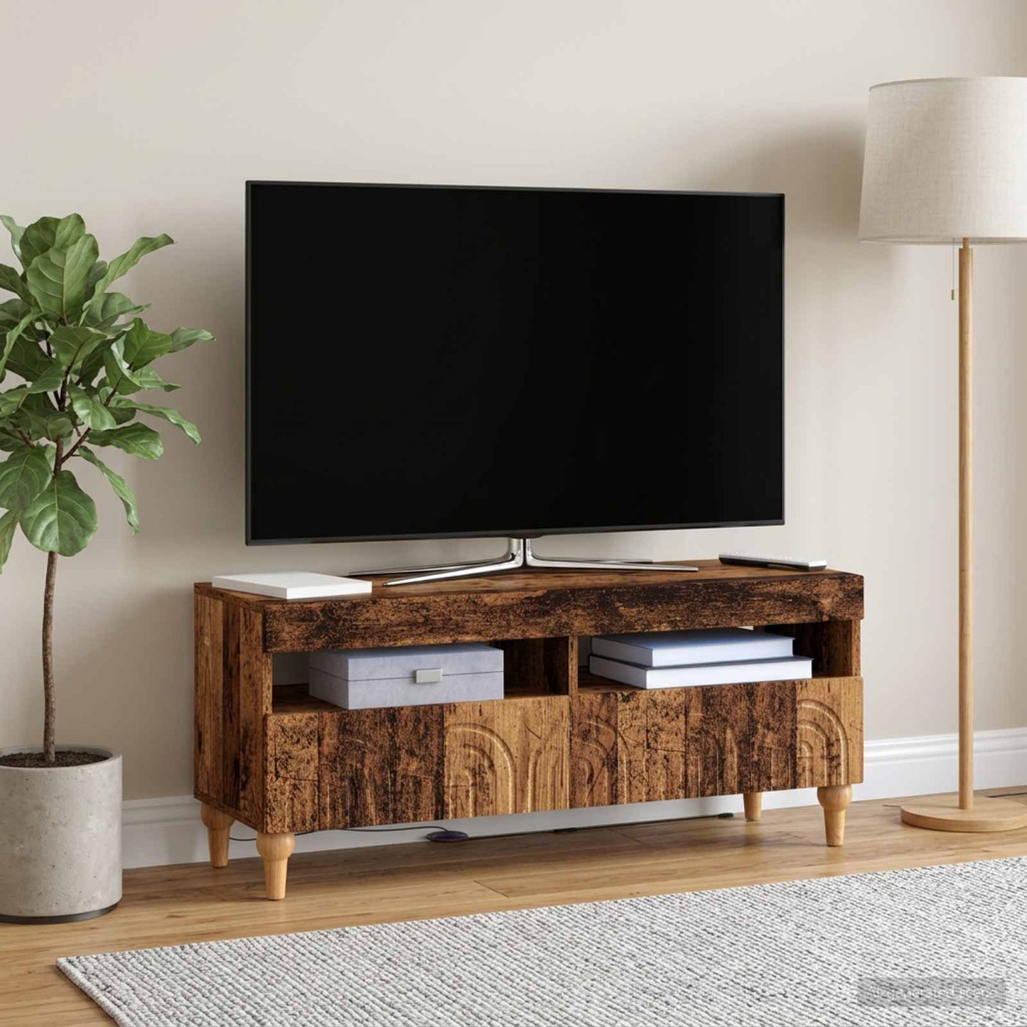 vidaXL LED TV Cabinet Old Wood Engineered Wood