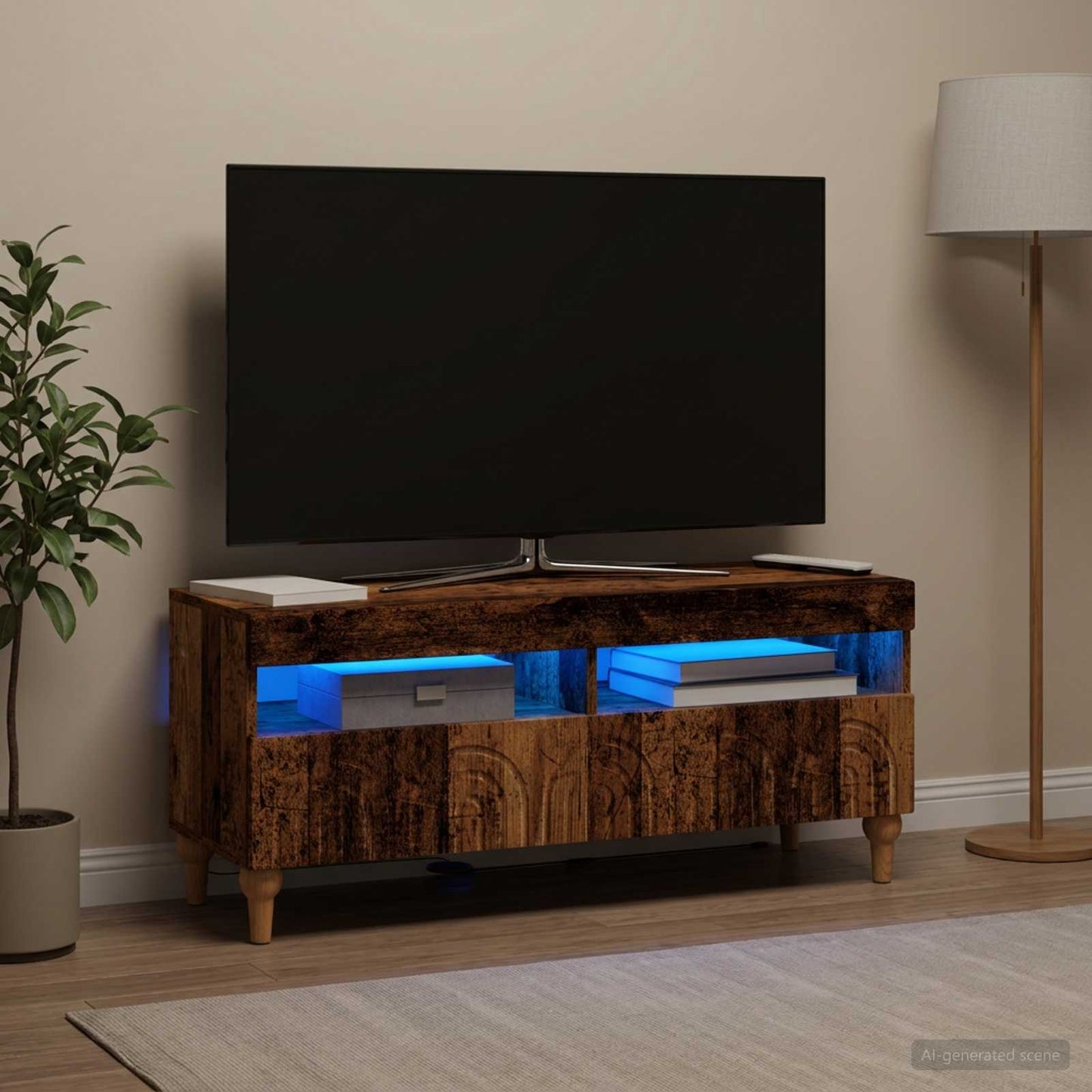 vidaXL LED TV Cabinet Old Wood Engineered Wood