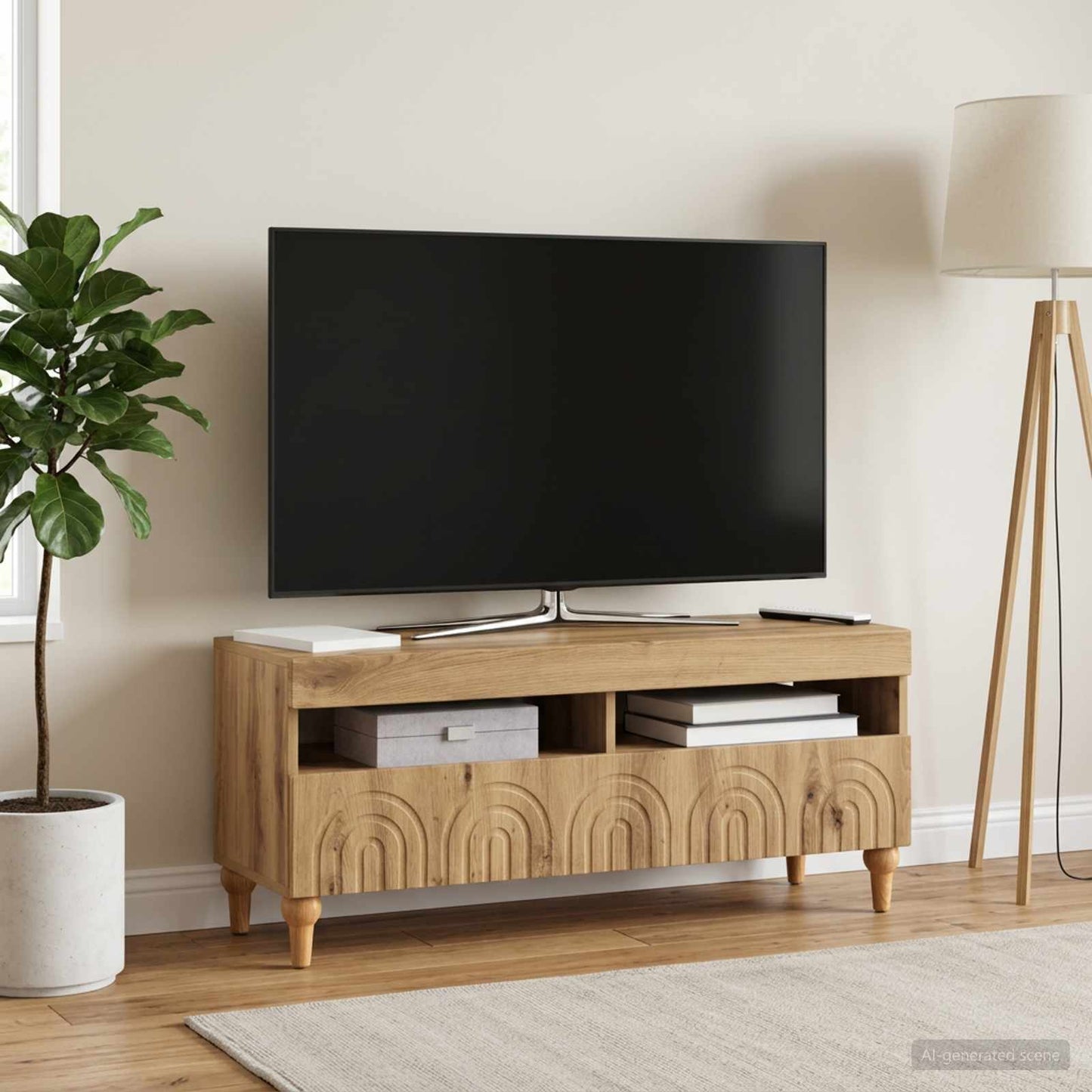 vidaXL LED TV Cabinet Artisan Oak Engineered Wood