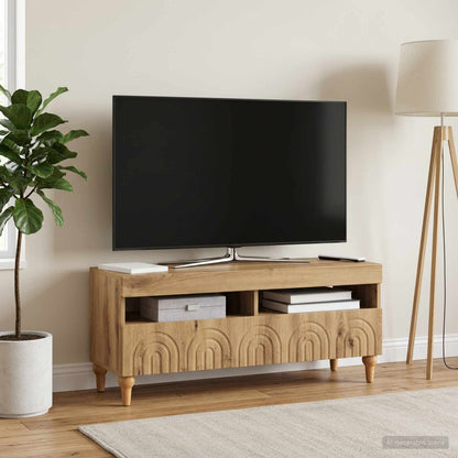vidaXL LED TV Cabinet Artisan Oak Engineered Wood