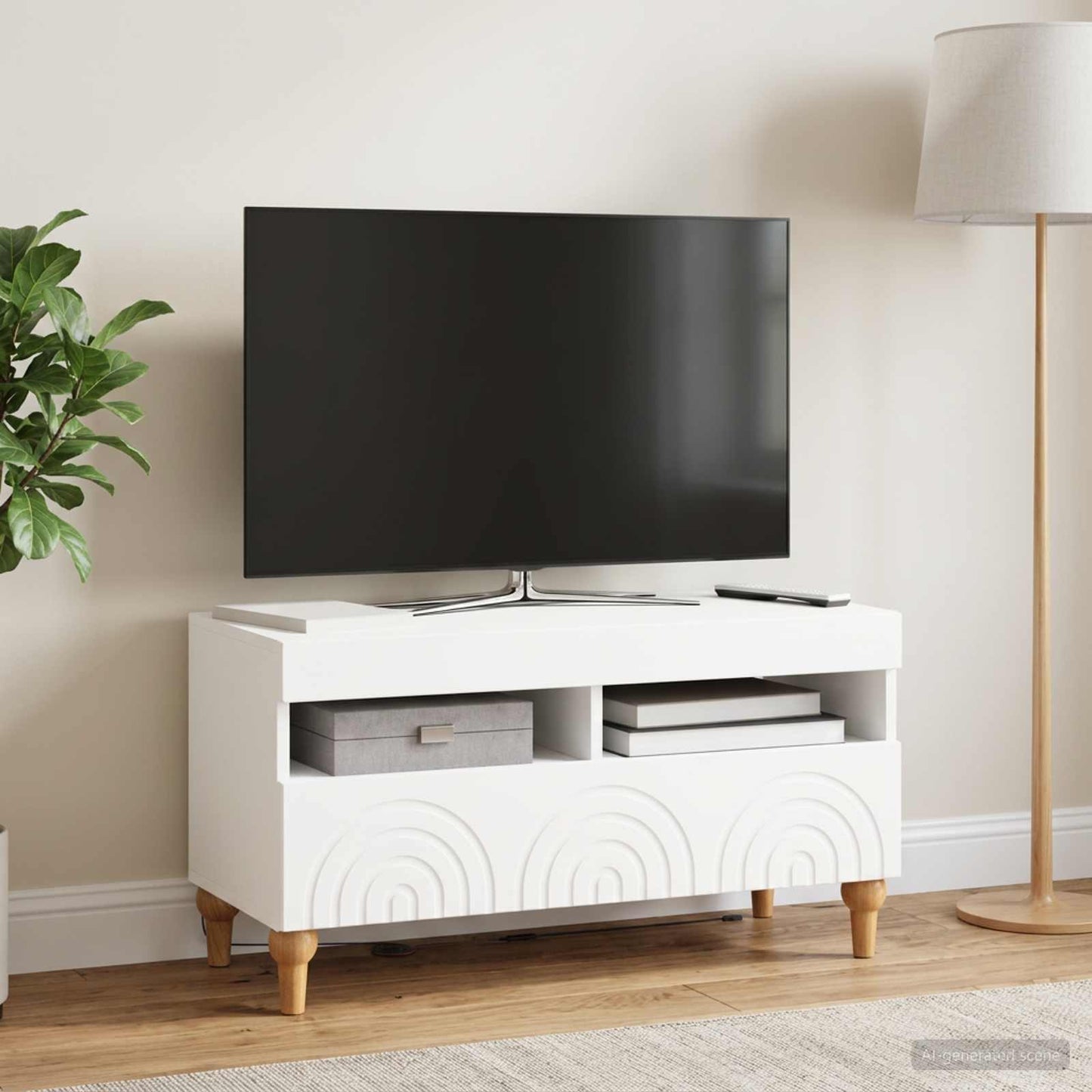 vidaXL LED TV Cabinet White Engineered Wood