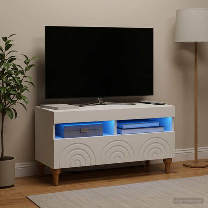 vidaXL LED TV Cabinet White Engineered Wood