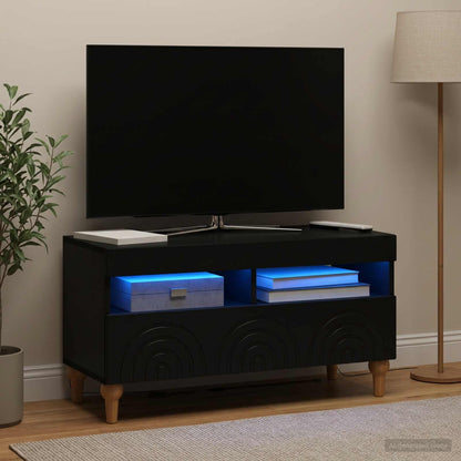 vidaXL LED TV Cabinet Black Engineered Wood