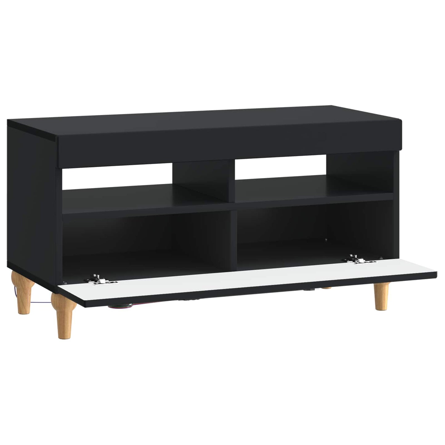 vidaXL LED TV Cabinet Black Engineered Wood