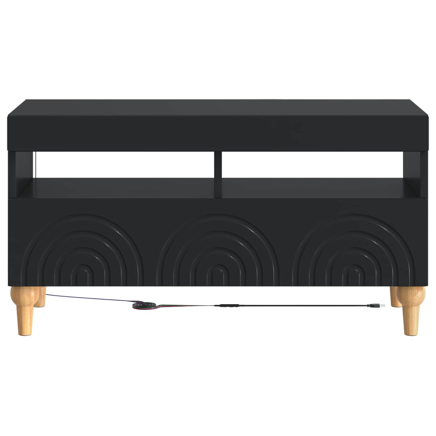 vidaXL LED TV Cabinet Black Engineered Wood
