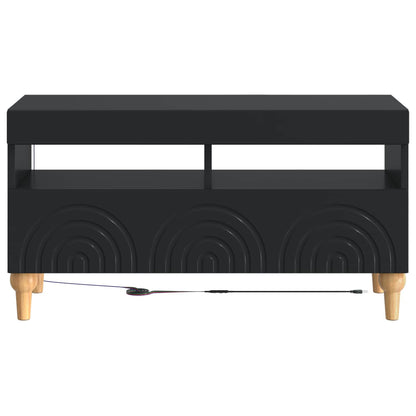 vidaXL LED TV Cabinet Black Engineered Wood