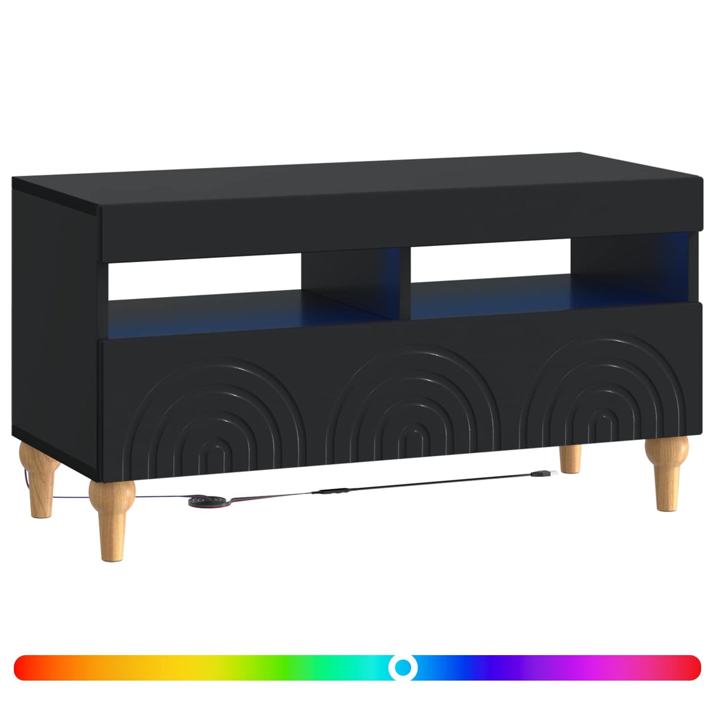 vidaXL LED TV Cabinet Black Engineered Wood