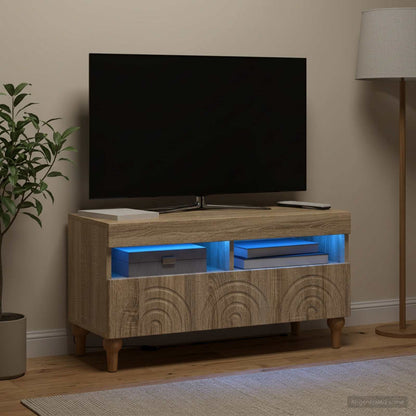 vidaXL LED TV Cabinet Sonoma Oak Engineered Wood