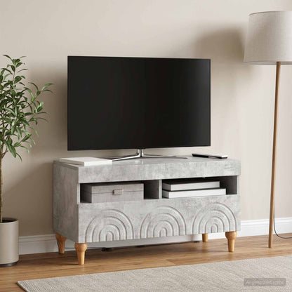 vidaXL LED TV Cabinet Concrete Grey Engineered Wood