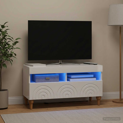 vidaXL LED TV Cabinet High Gloss White Engineered Wood