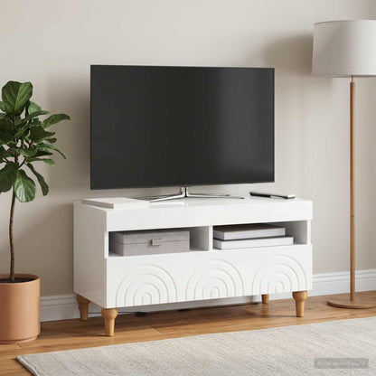 vidaXL LED TV Cabinet High Gloss White Engineered Wood