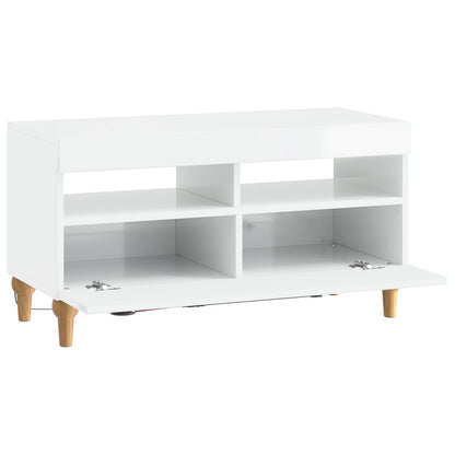 vidaXL LED TV Cabinet High Gloss White Engineered Wood