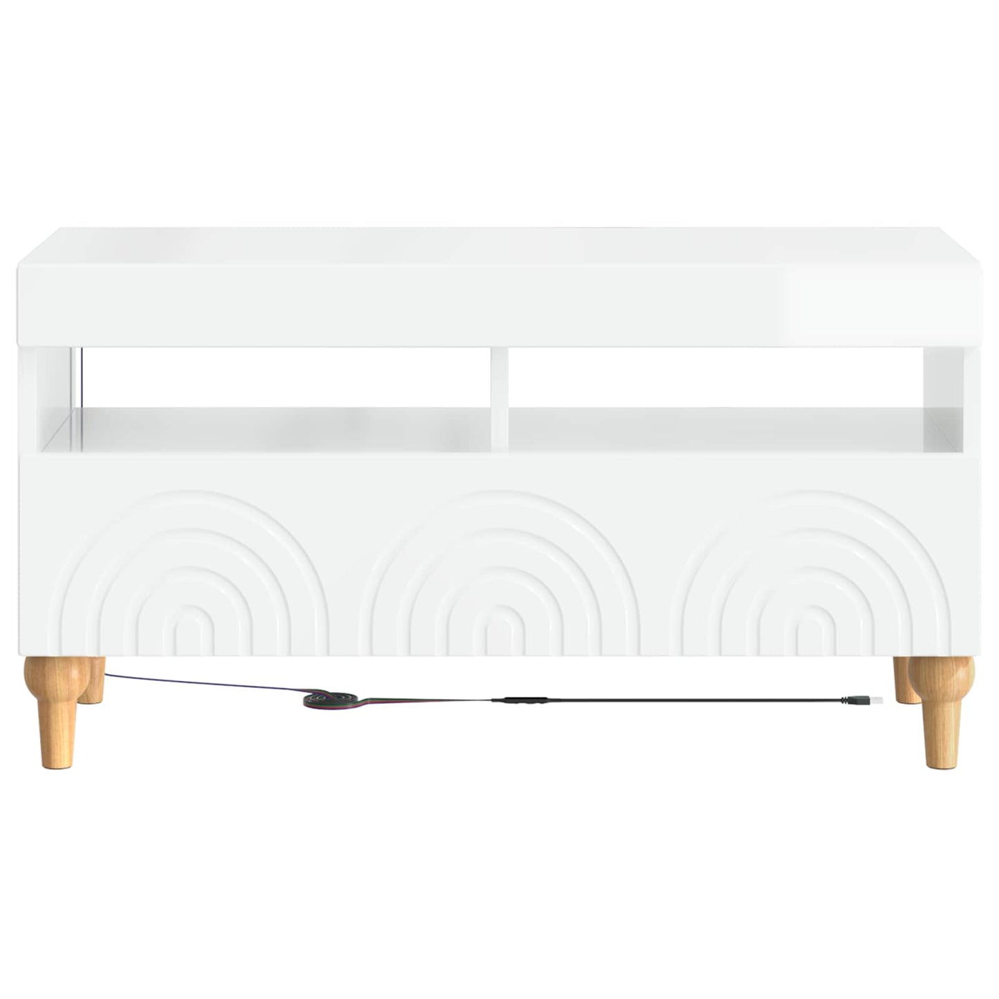 vidaXL LED TV Cabinet High Gloss White Engineered Wood