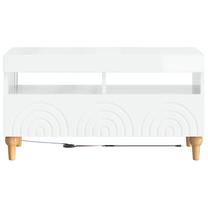 vidaXL LED TV Cabinet High Gloss White Engineered Wood