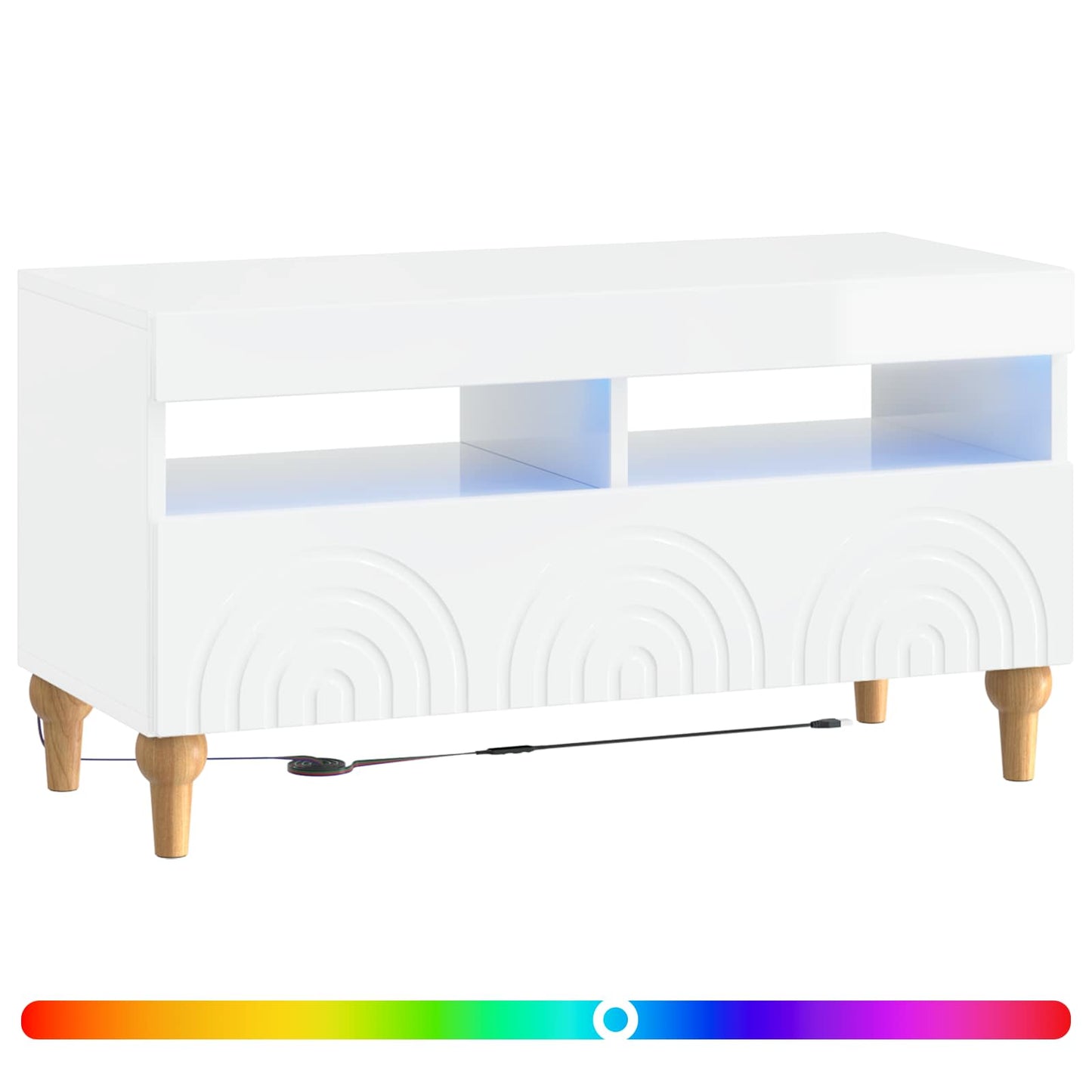 vidaXL LED TV Cabinet High Gloss White Engineered Wood