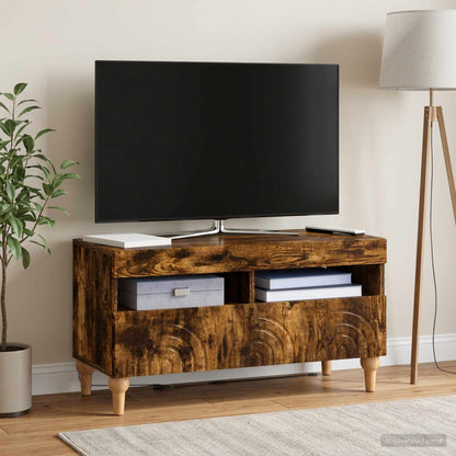 vidaXL LED TV Cabinet Smoked Oak Engineered Wood