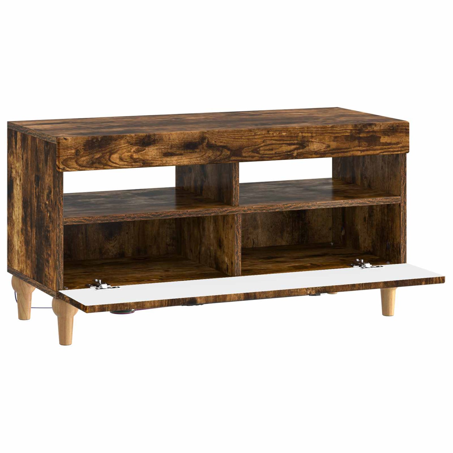 vidaXL LED TV Cabinet Smoked Oak Engineered Wood