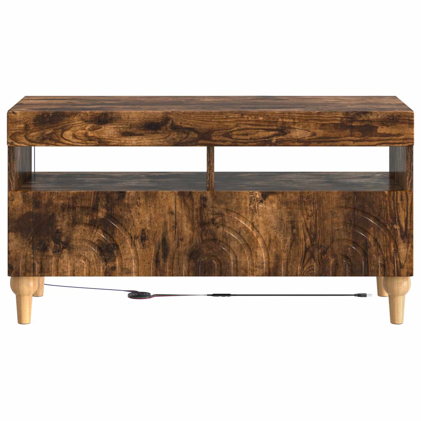 vidaXL LED TV Cabinet Smoked Oak Engineered Wood