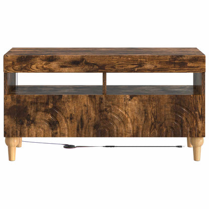vidaXL LED TV Cabinet Smoked Oak Engineered Wood