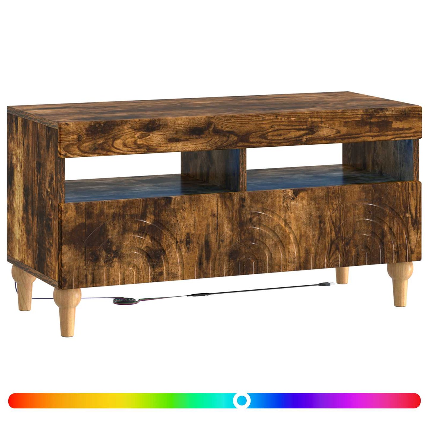 vidaXL LED TV Cabinet Smoked Oak Engineered Wood