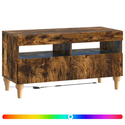 vidaXL LED TV Cabinet Smoked Oak Engineered Wood