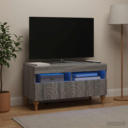 vidaXL LED TV Cabinet Grey Sonoma Engineered Wood