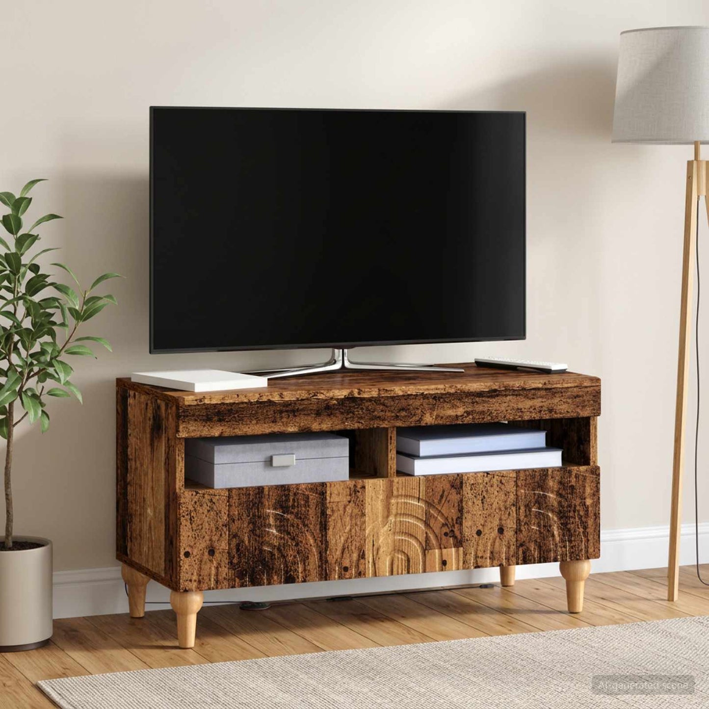 vidaXL LED TV Cabinet Old Wood Engineered Wood