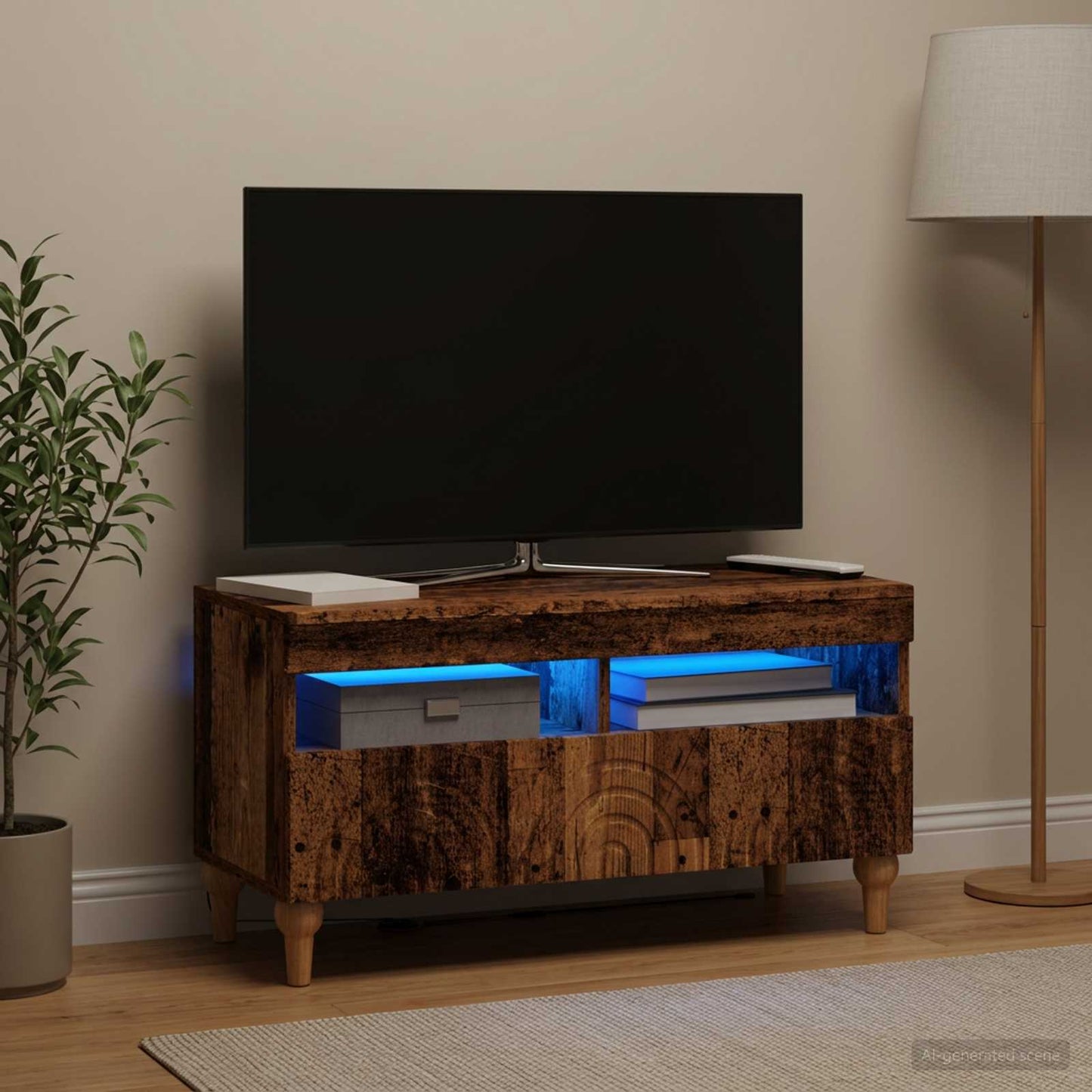 vidaXL LED TV Cabinet Old Wood Engineered Wood