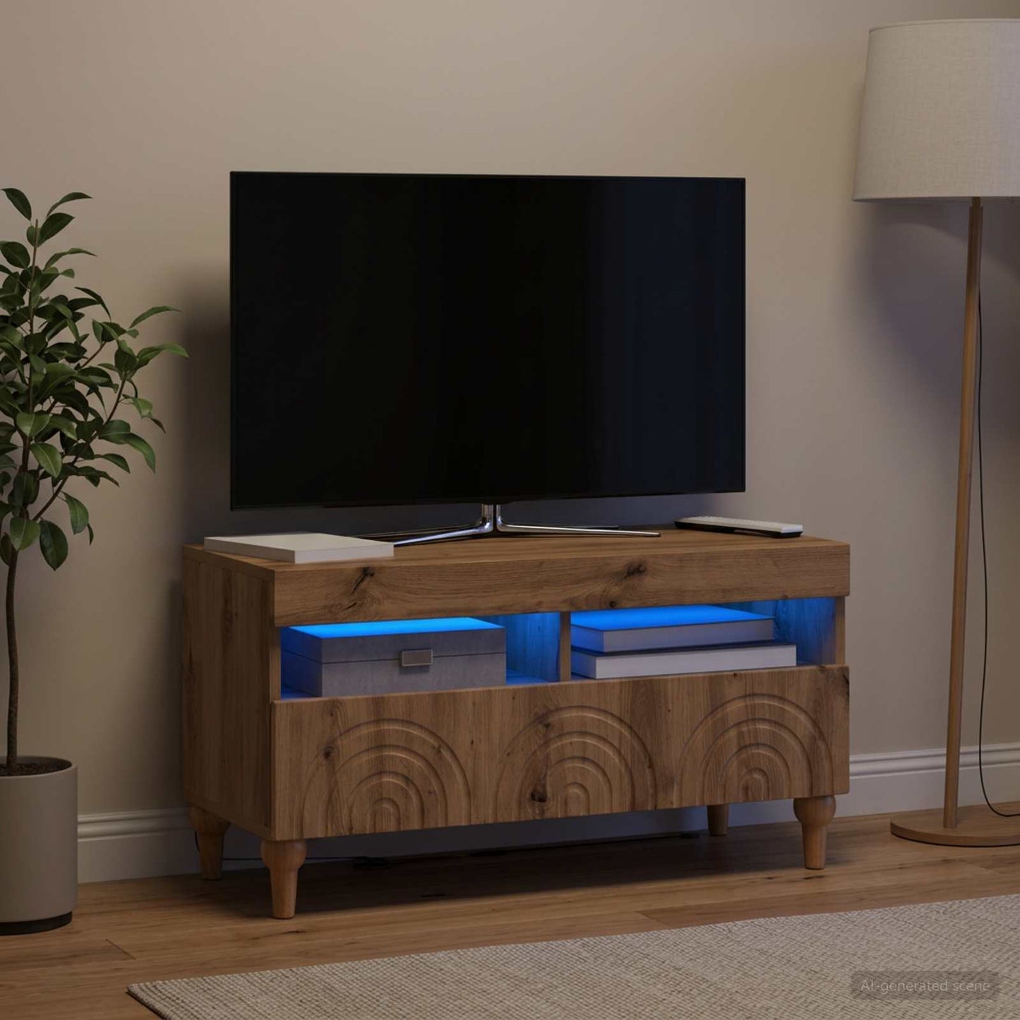 vidaXL LED TV Cabinet Artisan Oak Engineered Wood
