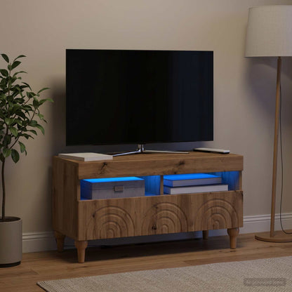 vidaXL LED TV Cabinet Artisan Oak Engineered Wood