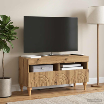 vidaXL LED TV Cabinet Artisan Oak Engineered Wood