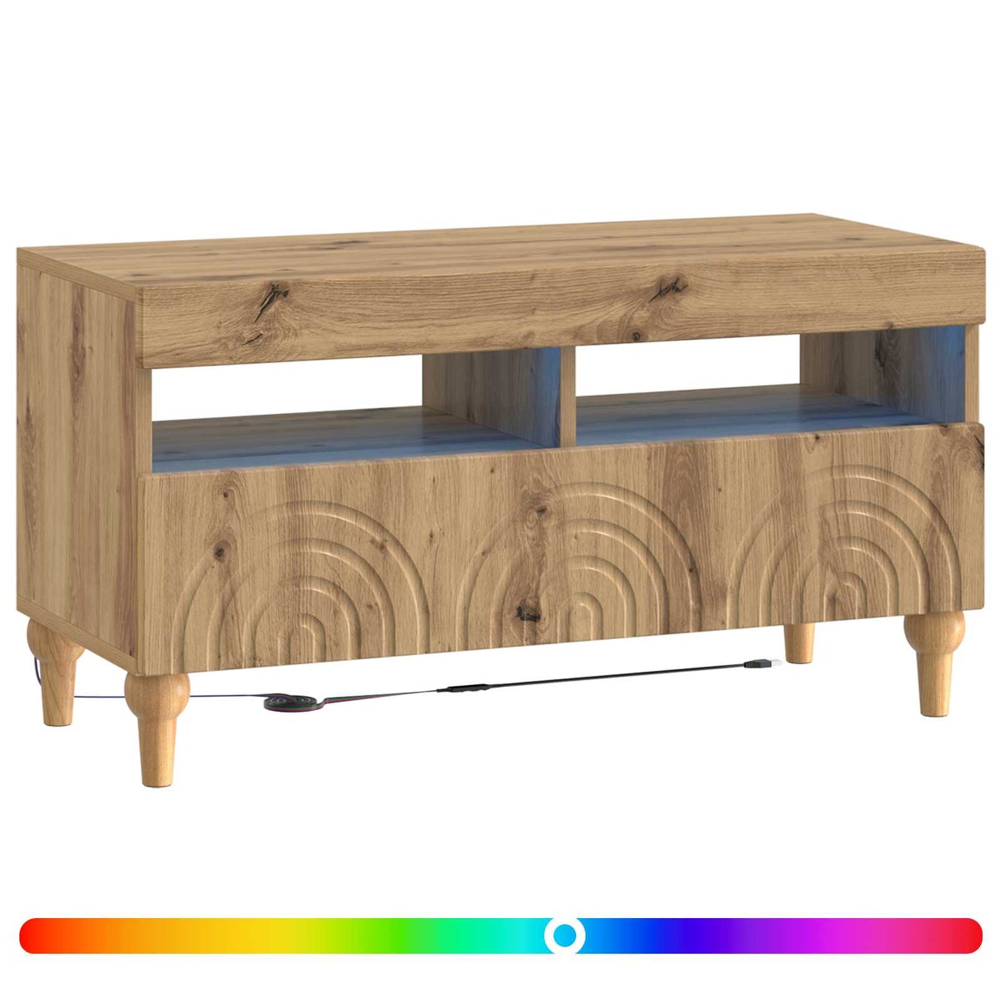 vidaXL LED TV Cabinet Artisan Oak Engineered Wood