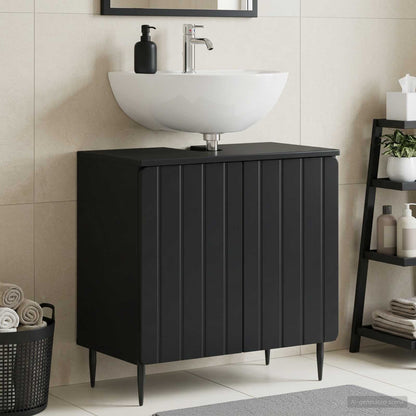 vidaXL Bathroom Sink Cabinet ZWOLLE Black 59.5 x 31.5x 59 cm