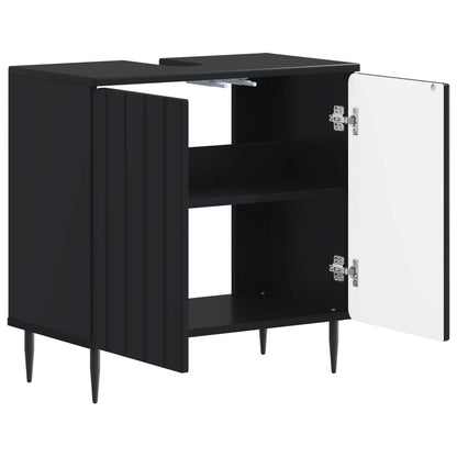 vidaXL Bathroom Sink Cabinet ZWOLLE Black 59.5 x 31.5x 59 cm
