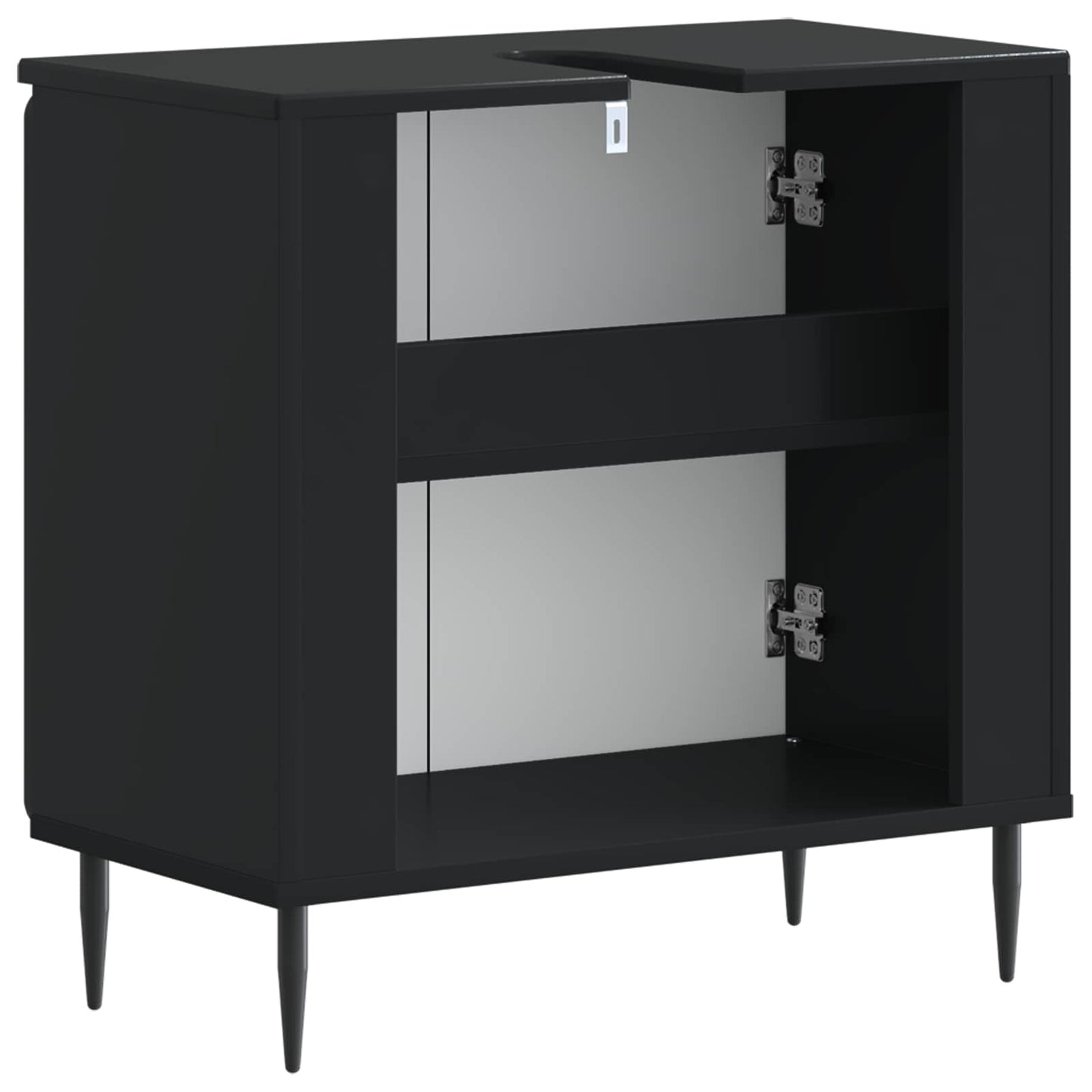 vidaXL Bathroom Sink Cabinet ZWOLLE Black 59.5 x 31.5x 59 cm