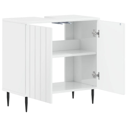 vidaXL Bathroom Sink Cabinet ZWOLLE High Gloss White