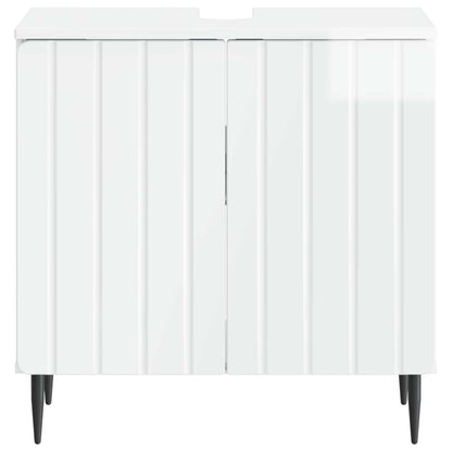 vidaXL Bathroom Sink Cabinet ZWOLLE High Gloss White