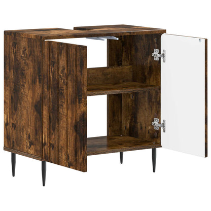 vidaXL Bathroom Sink Cabinet ZWOLLE Smoked Oak 59.5 x 31.5x 59 cm