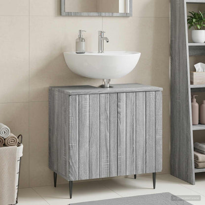 vidaXL Bathroom Sink Cabinet ZWOLLE Grey Sonoma 59.5 x 31.5x 59 cm