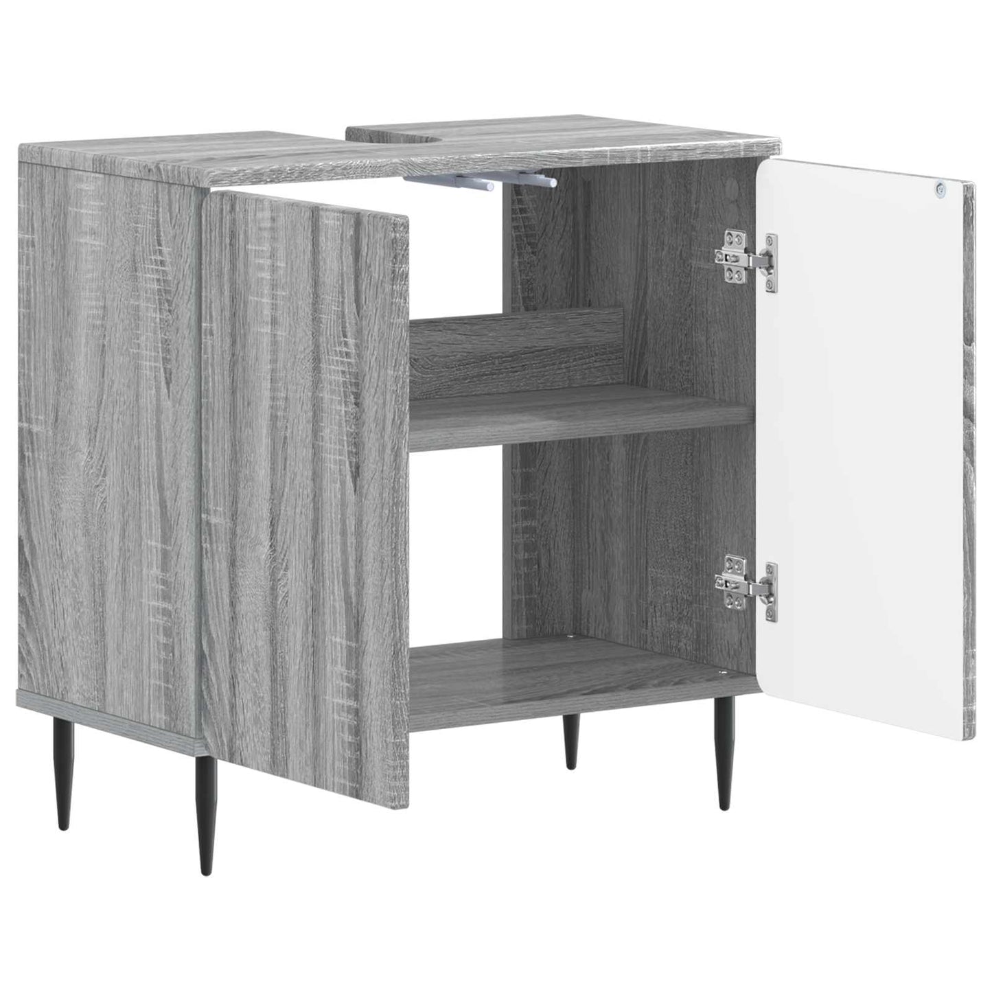 vidaXL Bathroom Sink Cabinet ZWOLLE Grey Sonoma 59.5 x 31.5x 59 cm