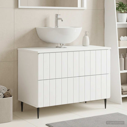 vidaXL Bathroom Sink Cabinet ZWOLLE White 82 x 41x 58.5 cm