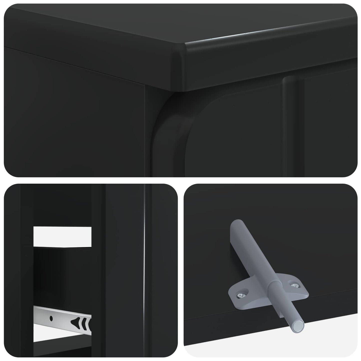 vidaXL Bathroom Sink Cabinet ZWOLLE Black 82 x 41x 58.5 cm