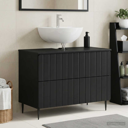 vidaXL Bathroom Sink Cabinet ZWOLLE Black 82 x 41x 58.5 cm